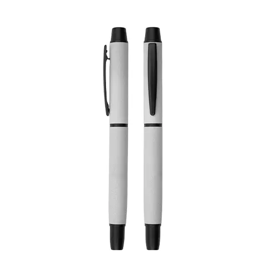 SMP231 - PN009BK Metal Pen - white with black