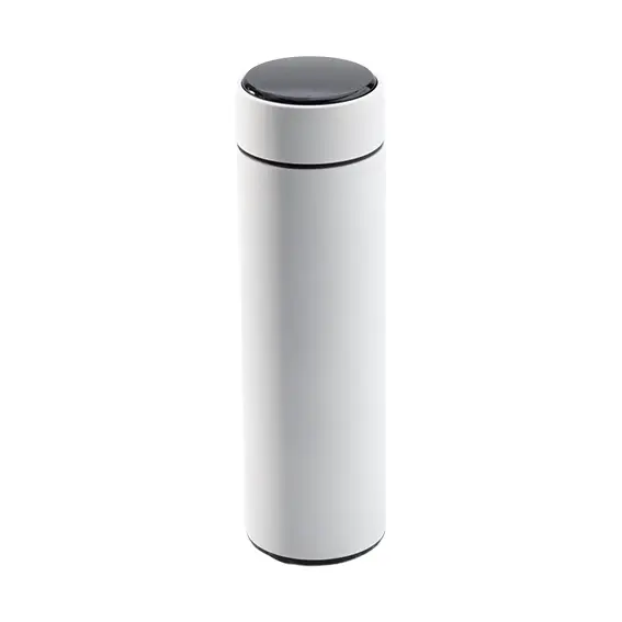 MUG62 - 500ml Digtal Mug Stainless steel rubber finish - White