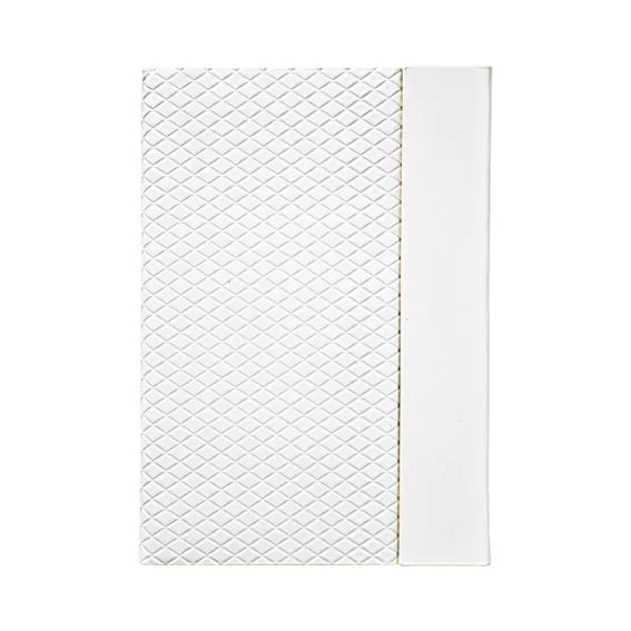 SNB141-Bumpy Leather Notebook - White 