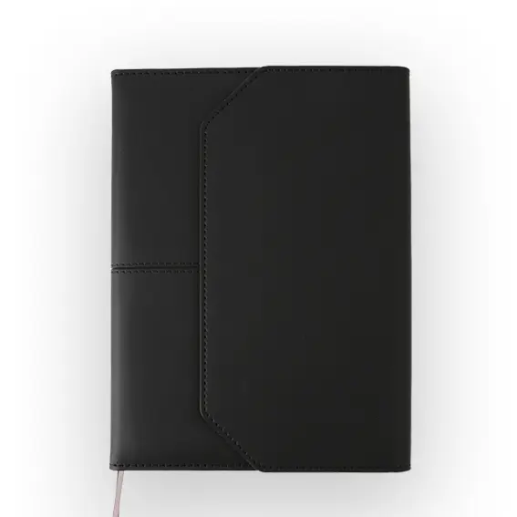 SNB155-Lux Leather Notebook - Black 