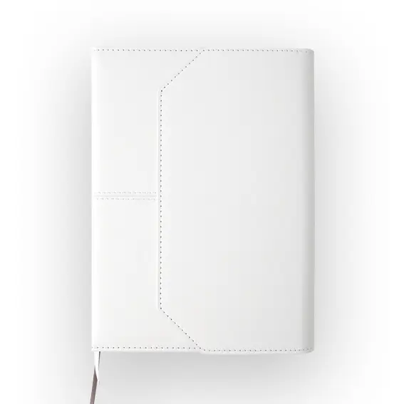 SNB156-Lux Leather Notebook - White 