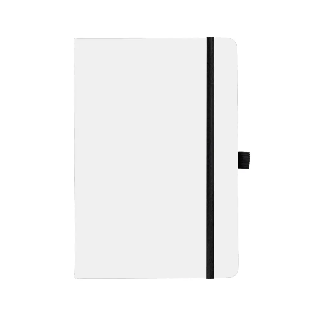 SNB22 - ELASTIC WHITE NOTEBOOK sticky BLACK