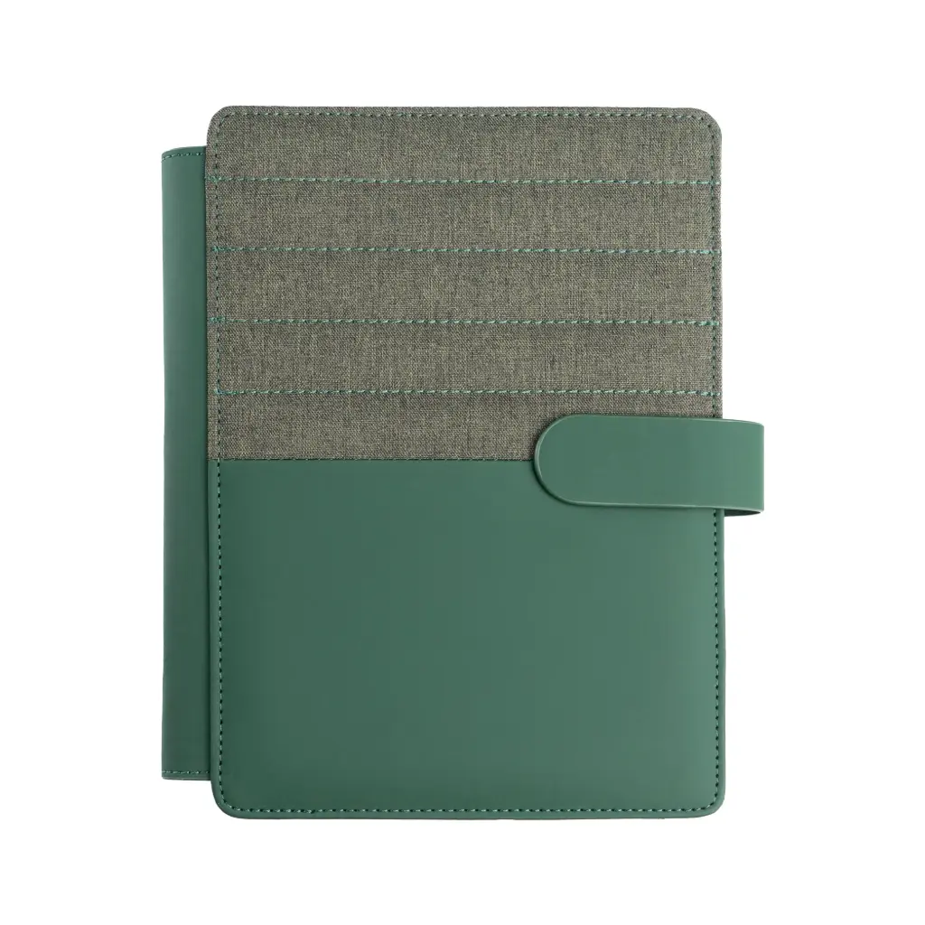 SNB39 - BUMPY LEATHER NOTE ORGANIZER GREEN