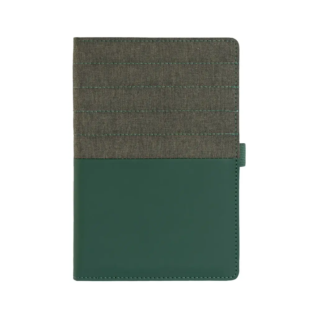 SNB45 - BUMPY LEATHER NOTEBOOK GREEN