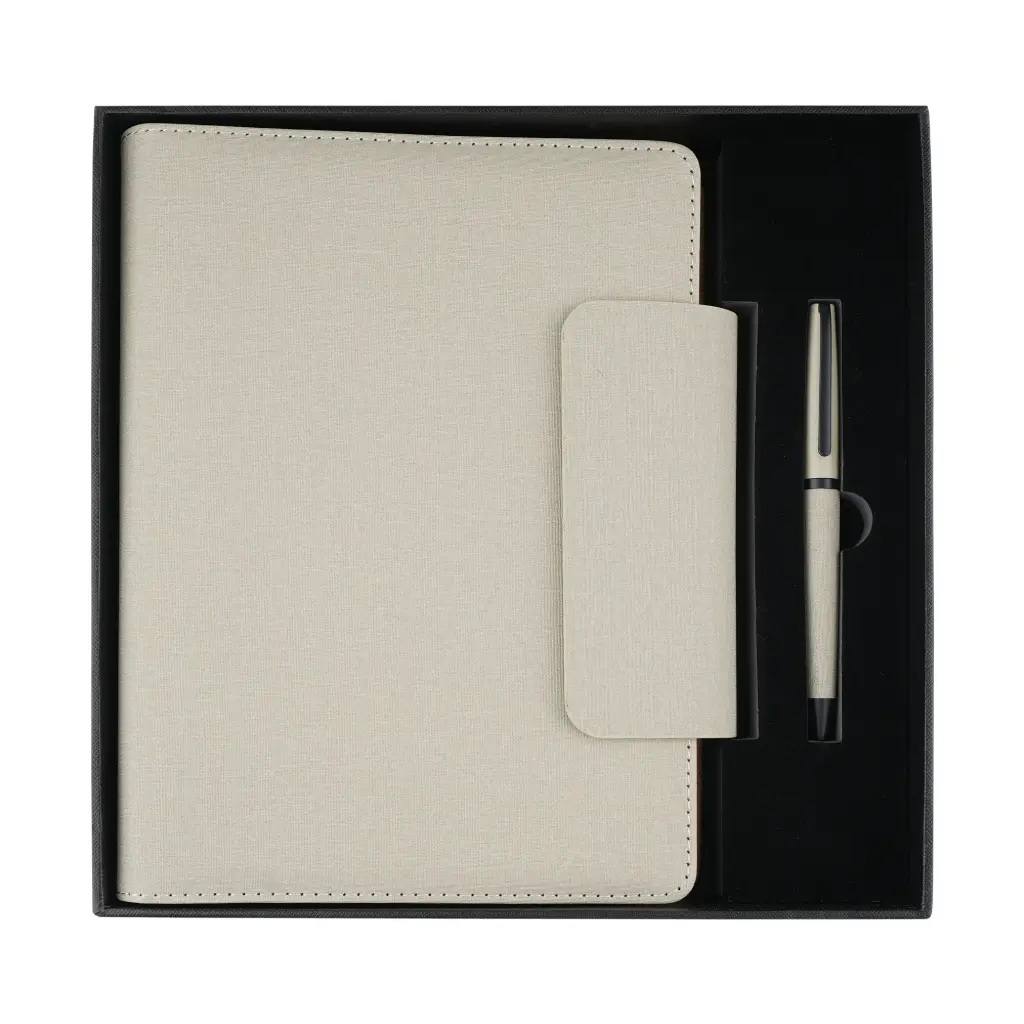 SNB85 - Notebook With Magantic Pen - Kakhi