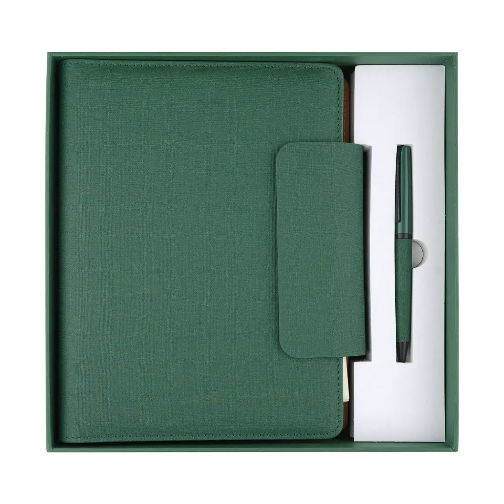SNB87 - Notebook With Magantic Pen - Green