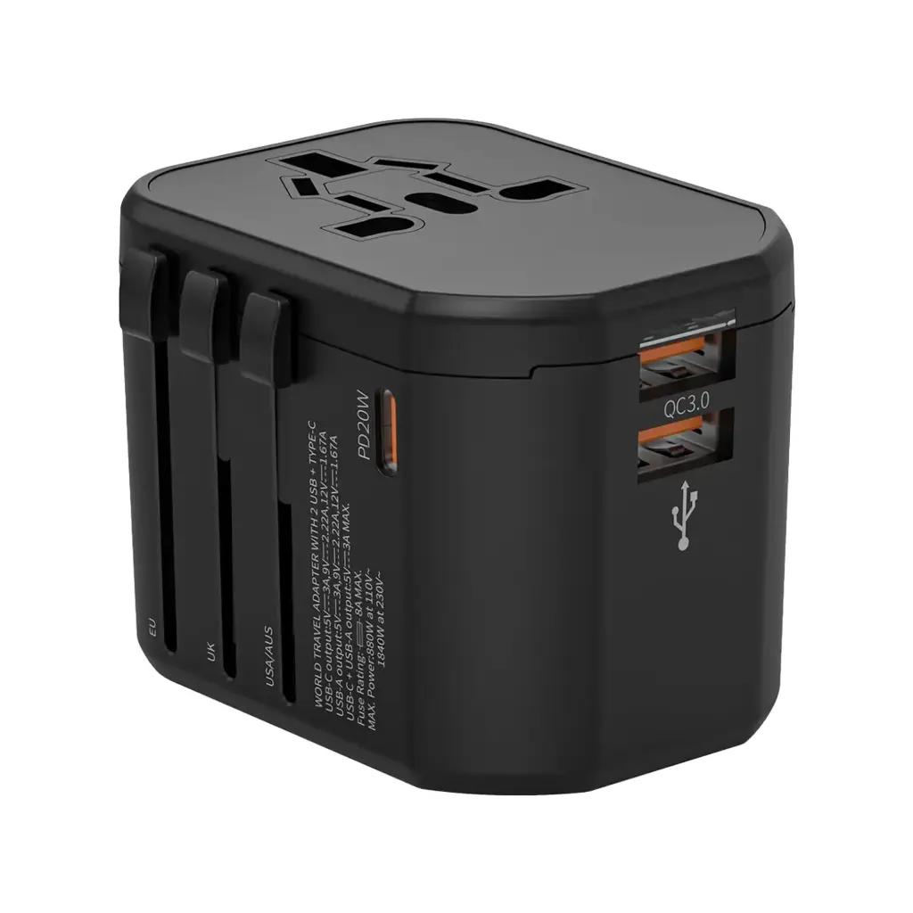 STA51 - Travel adaptar -  black