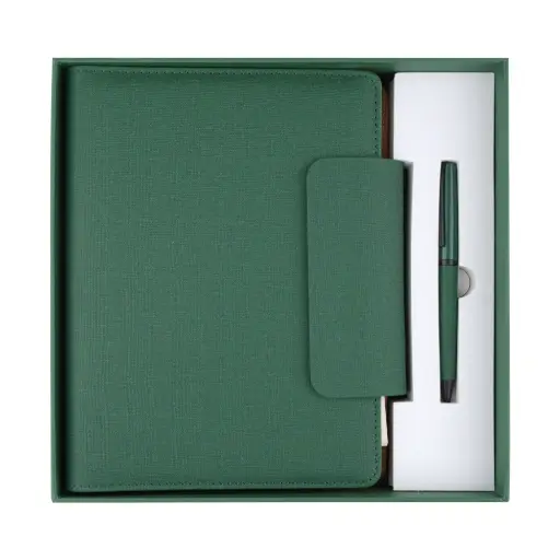 Notebook with magnetic pen
